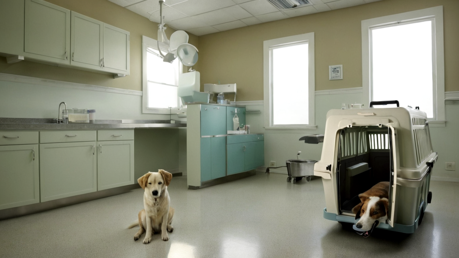 Veterinary dental cleaning decision scene