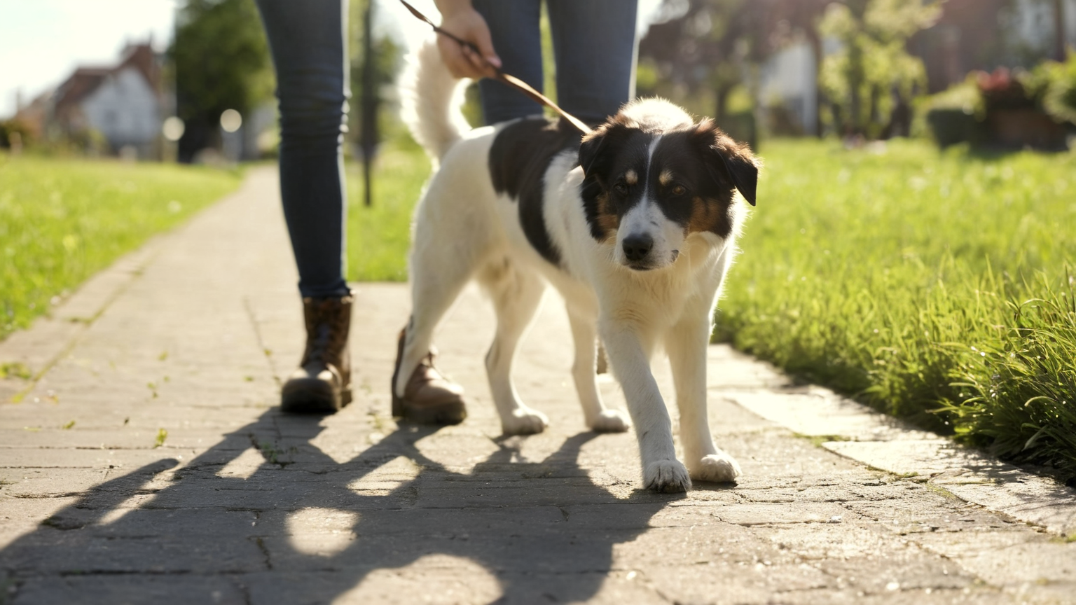 Dog walk pavement heat check before going outside
