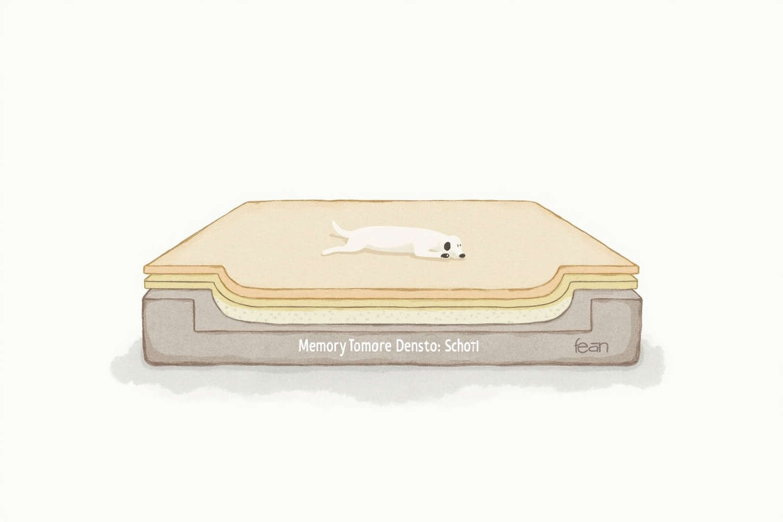 Memory foam cross-section showing density layers in dog bed