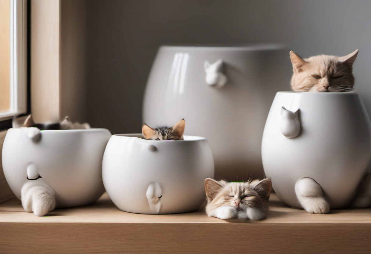 Multiple quiet water stations for a senior cat