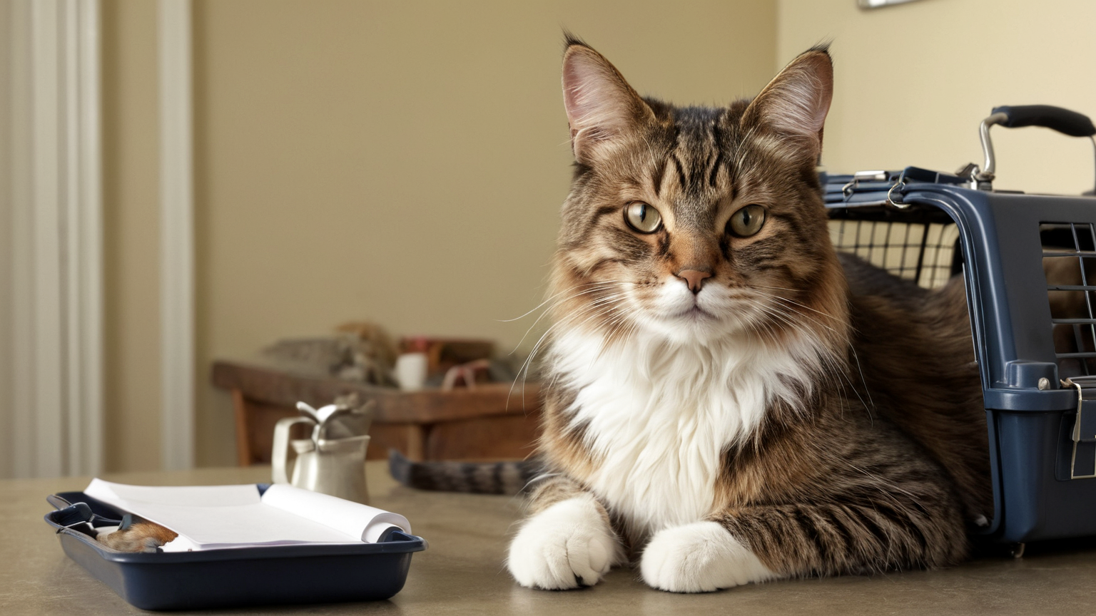 Veterinary call preparation for cat symptoms