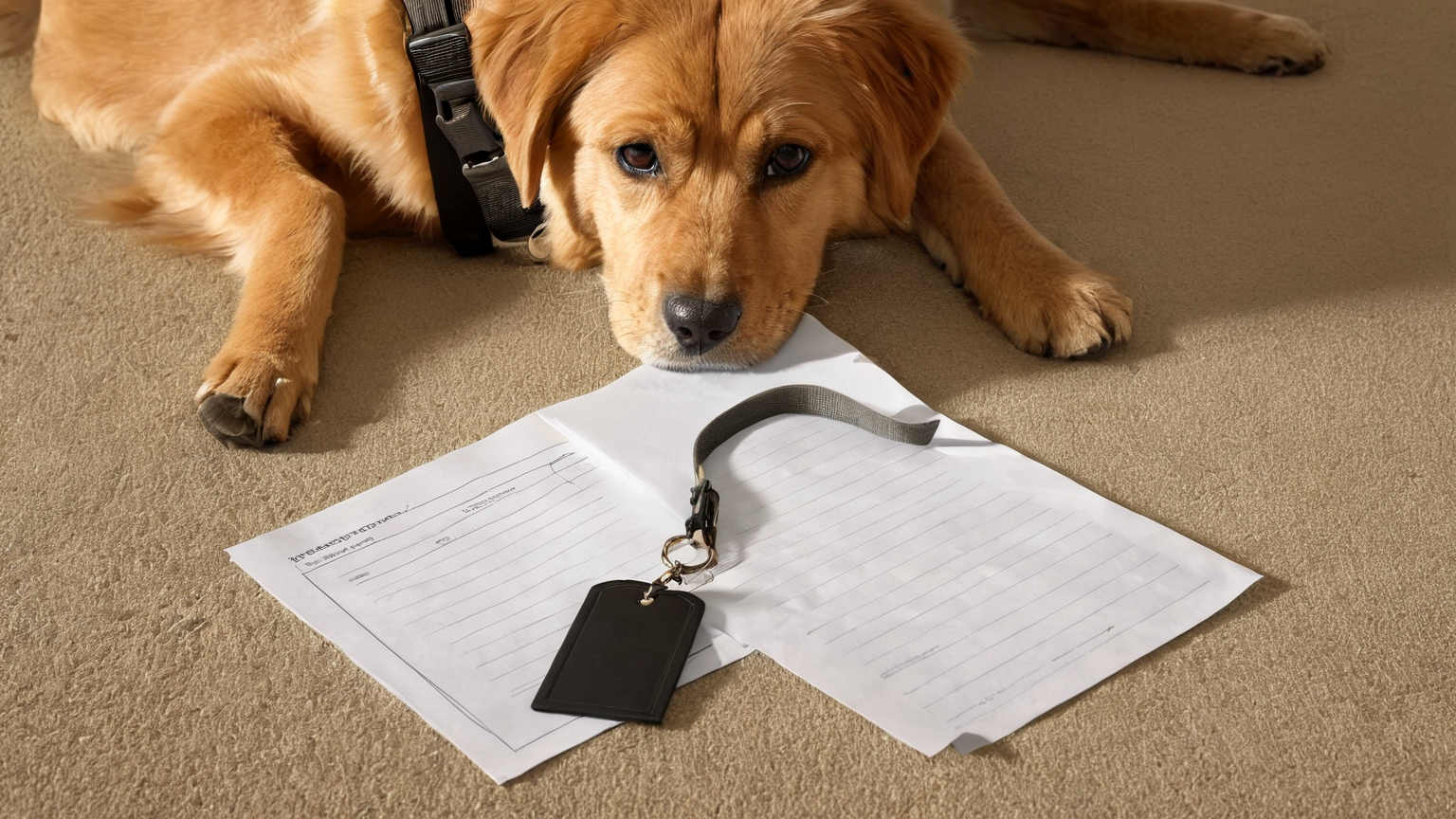 Pet evacuation document folder with blank papers