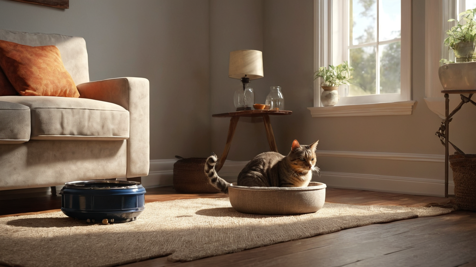 Quiet pet recovery corner after an outage or evacuation