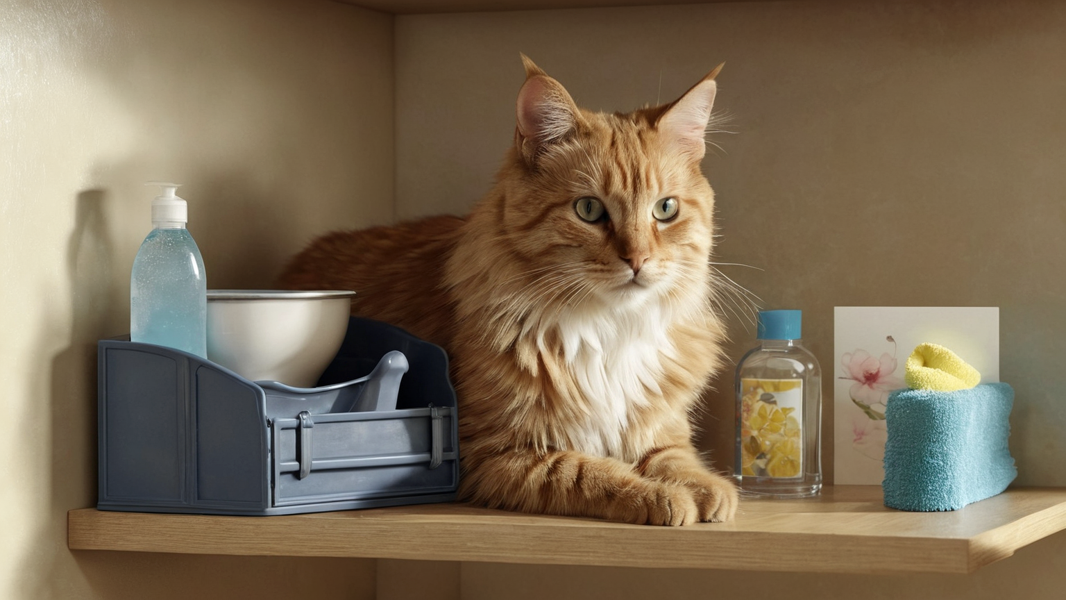 Household senior cat care station